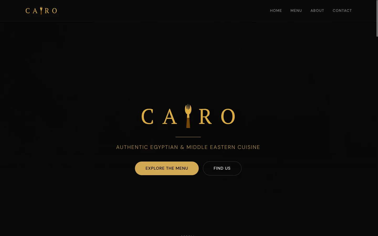 Screenshot of Cairo Chill & Grill - A restaurant website for an authentic Egyptian & Middle Eastern charcoal grill on Florida Road, Durban